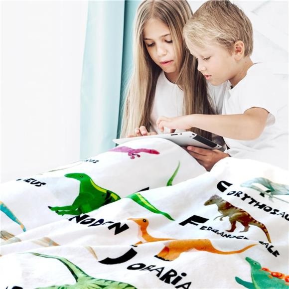 Dinosaur Blanket for Boys Soft Cozy Flannel Warm Dinosaur Unique Gifts Dinosaur - Picture 4 of 7